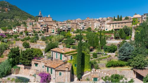 The beautiful mountain village of Valldemossa in the Tramuntana mountains