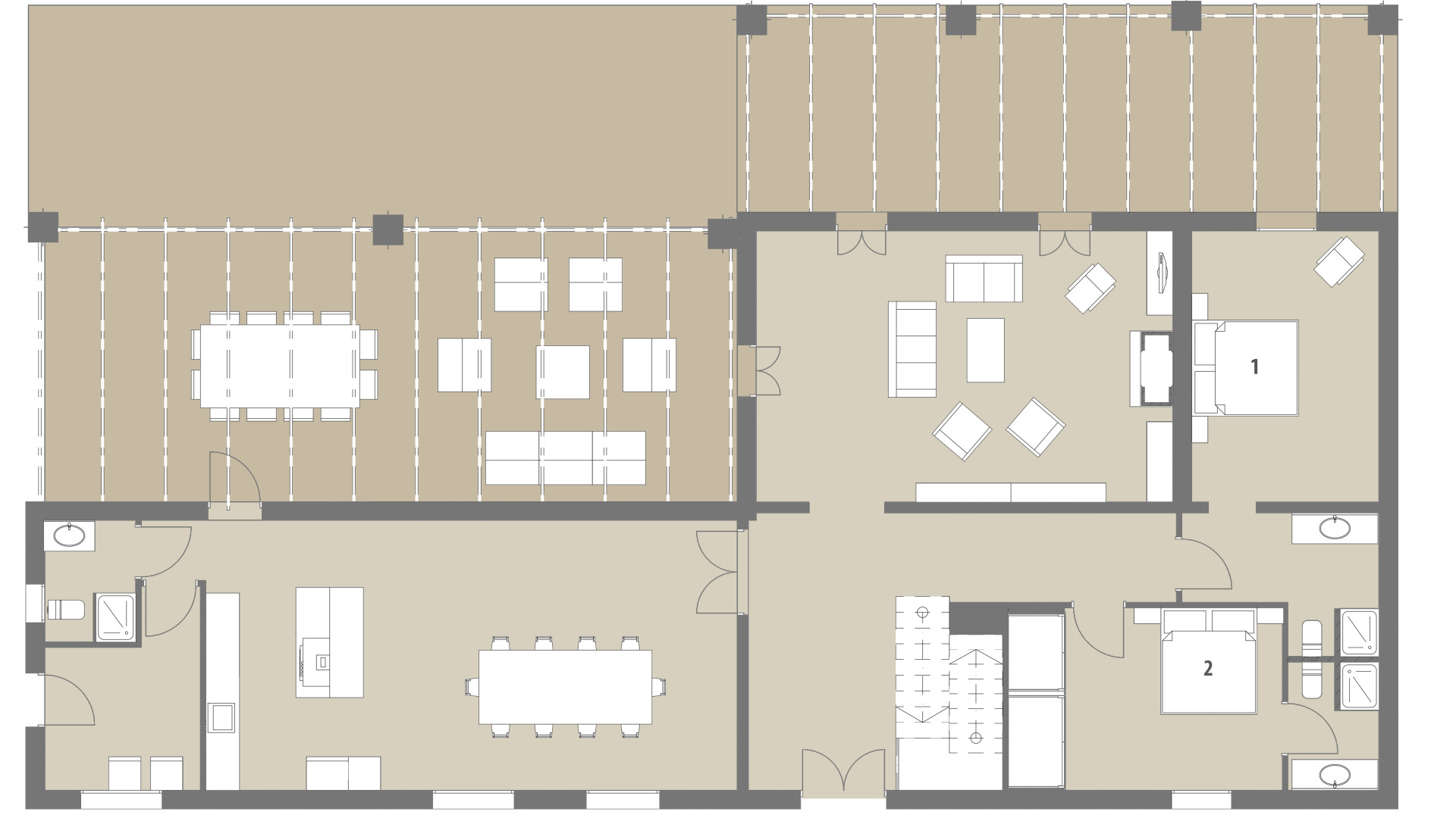 Rural Villa Febrer: Ground floor