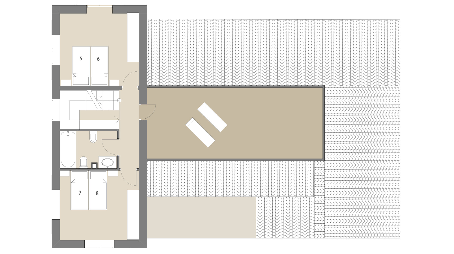 Rural Villa Once Pinos: Upper floor