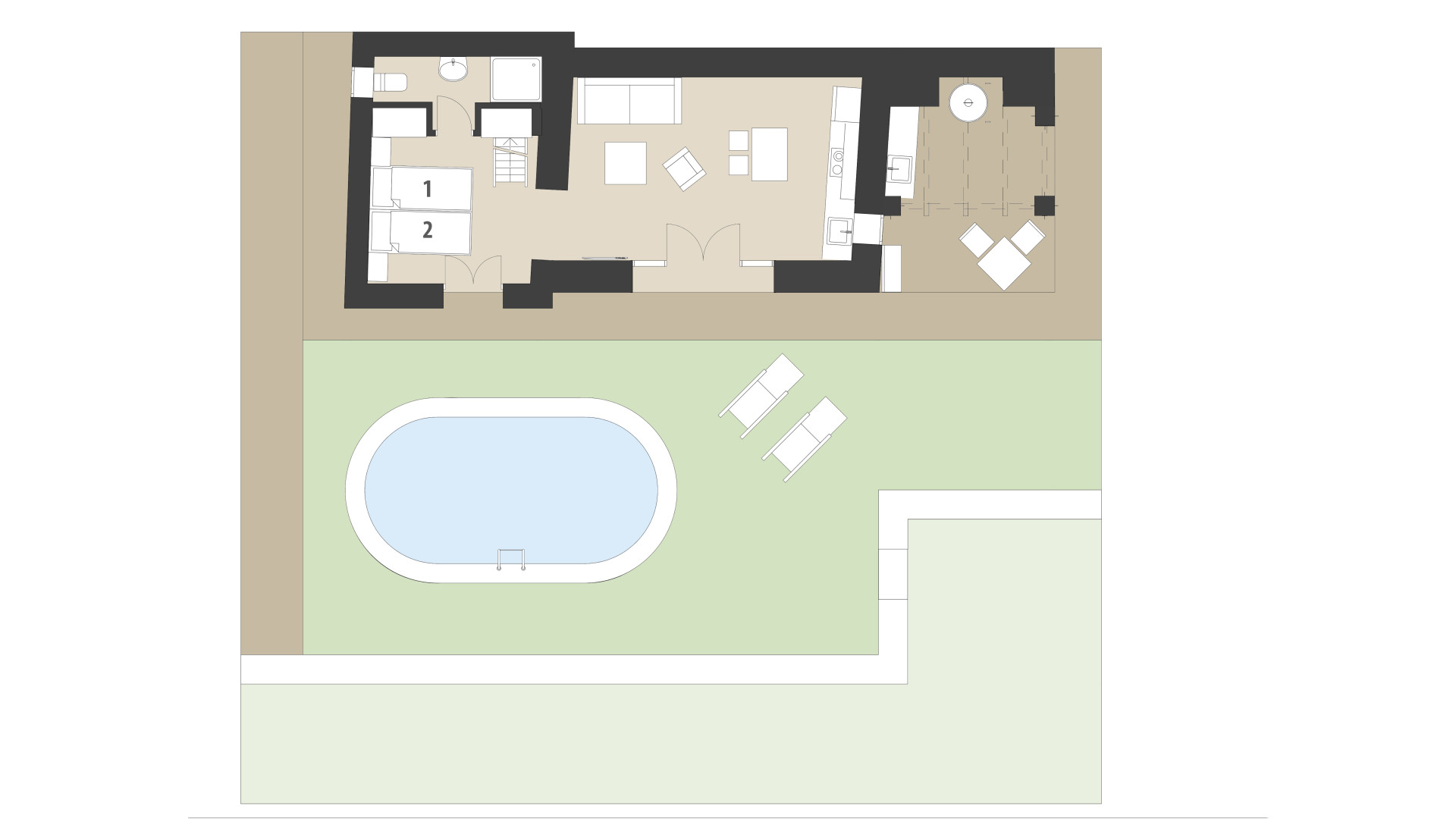 Rural Villa Na Mikeleta: Ground floor