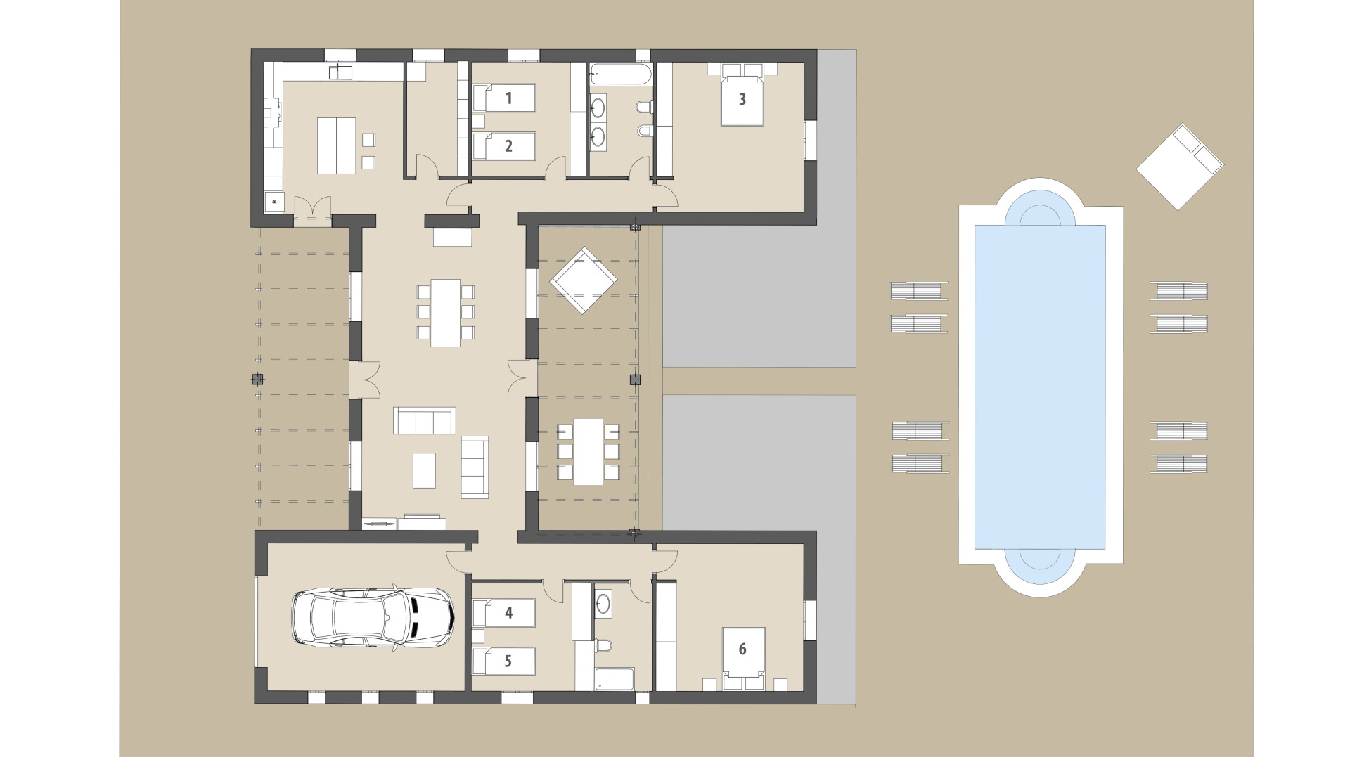 Rural Villa Bellpuig: Ground floor