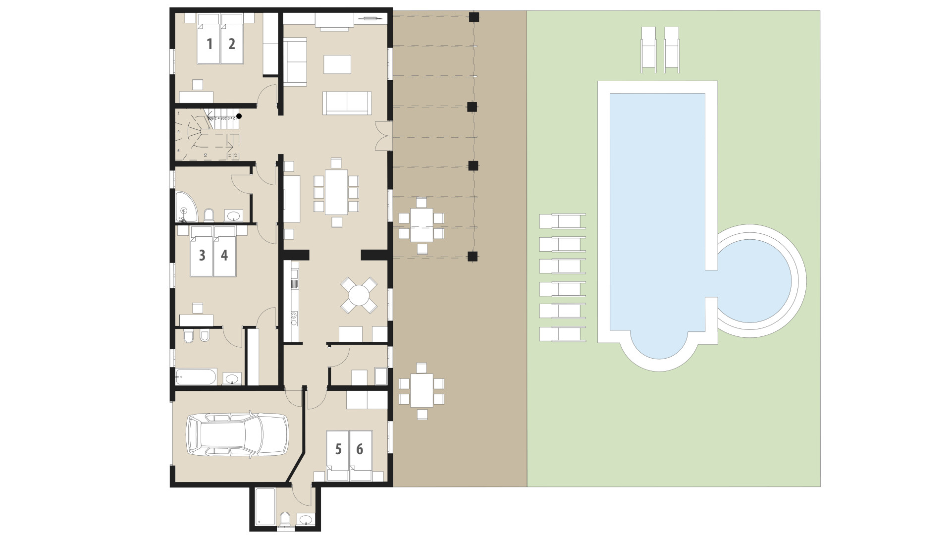Rural Villa Es Corto: Ground floor