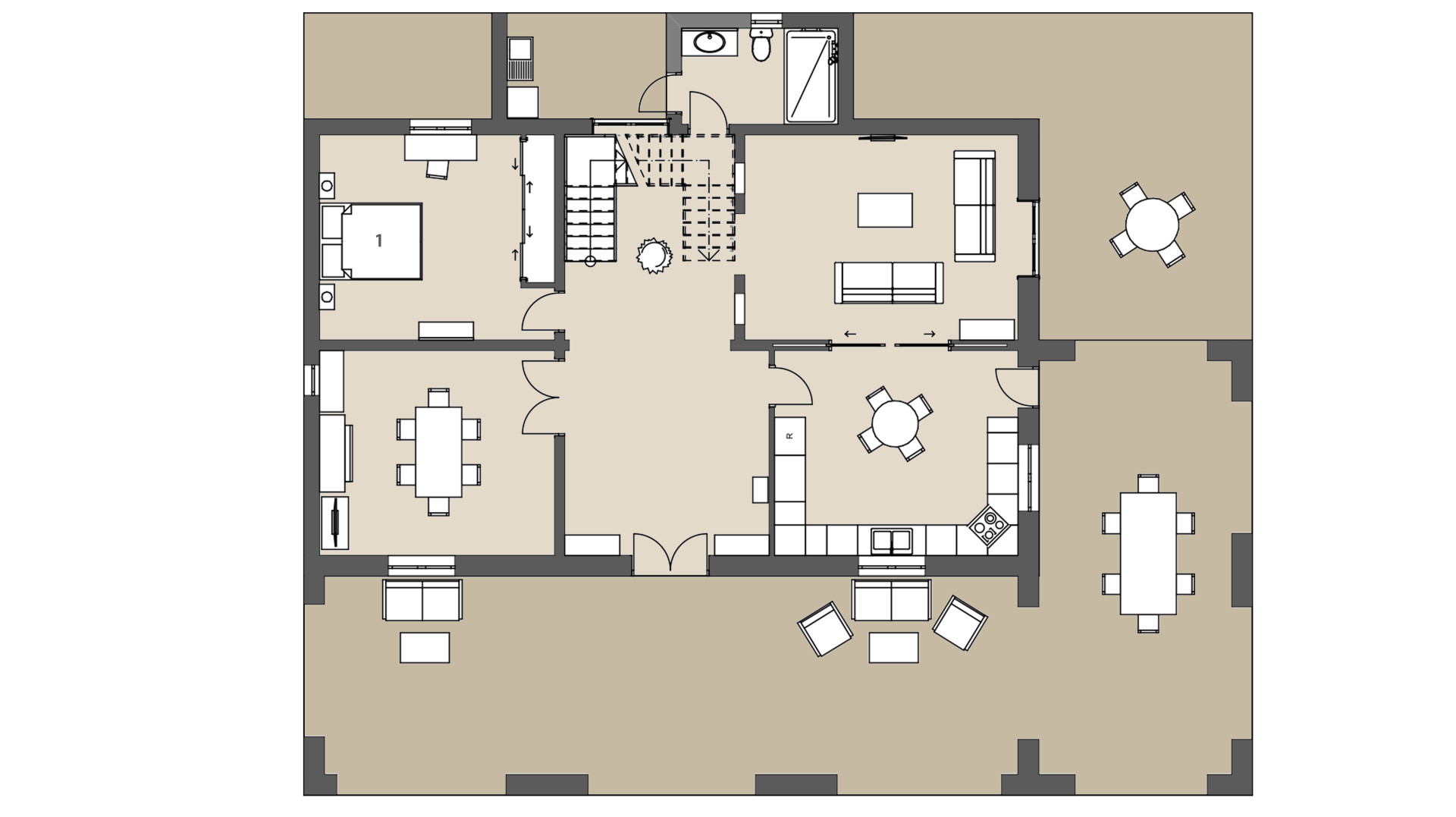 Rural Villa Es Voltor Negre: Ground floor