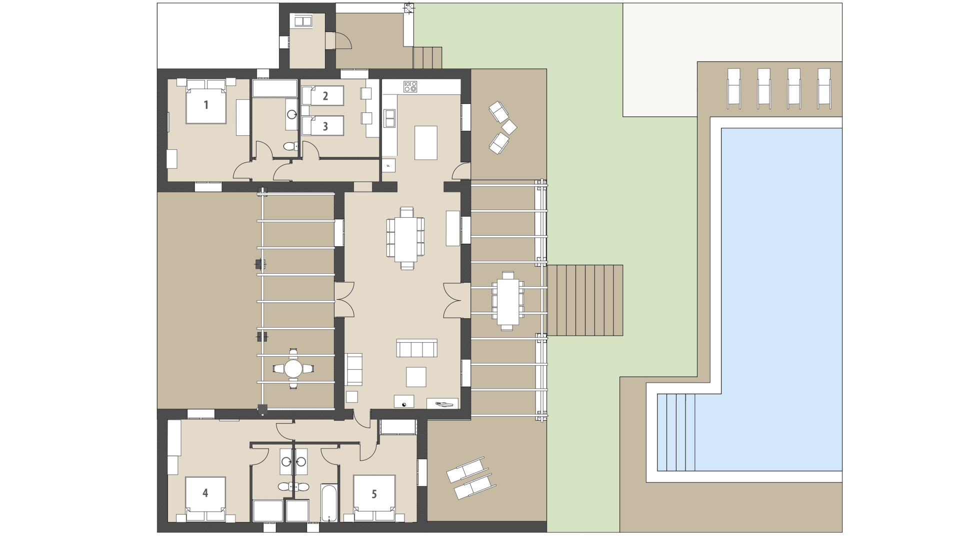 Rural Villa S´Oratge: Ground floor
