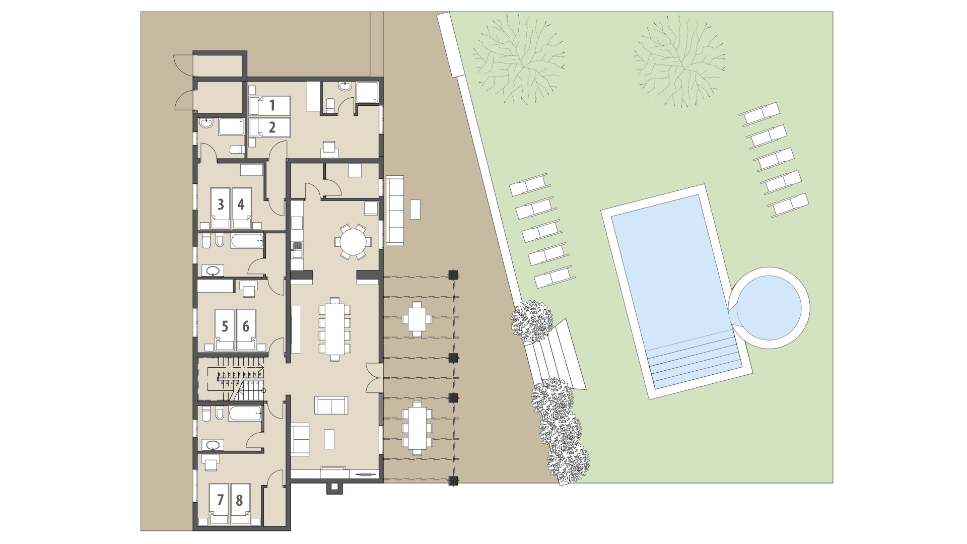 Rural Villa Can Biel: Ground floor