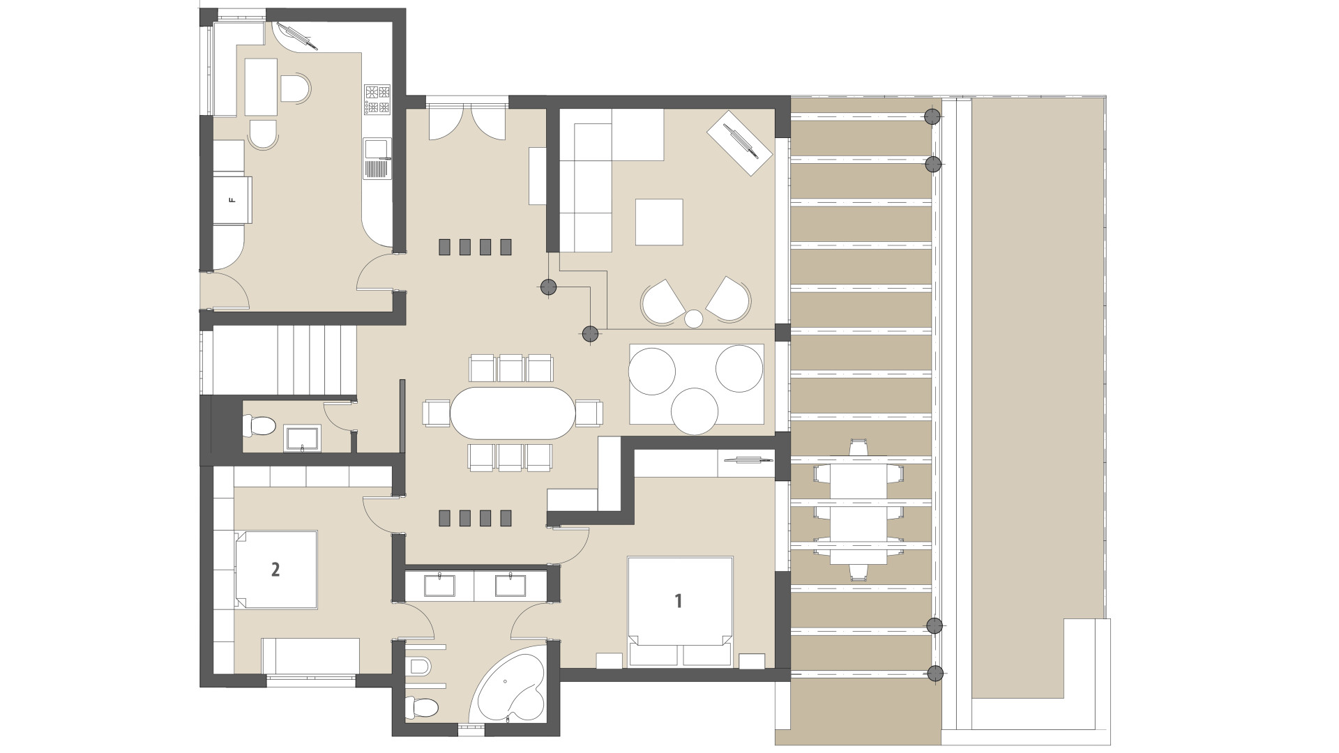 Rural Villa Altavista: Ground floor