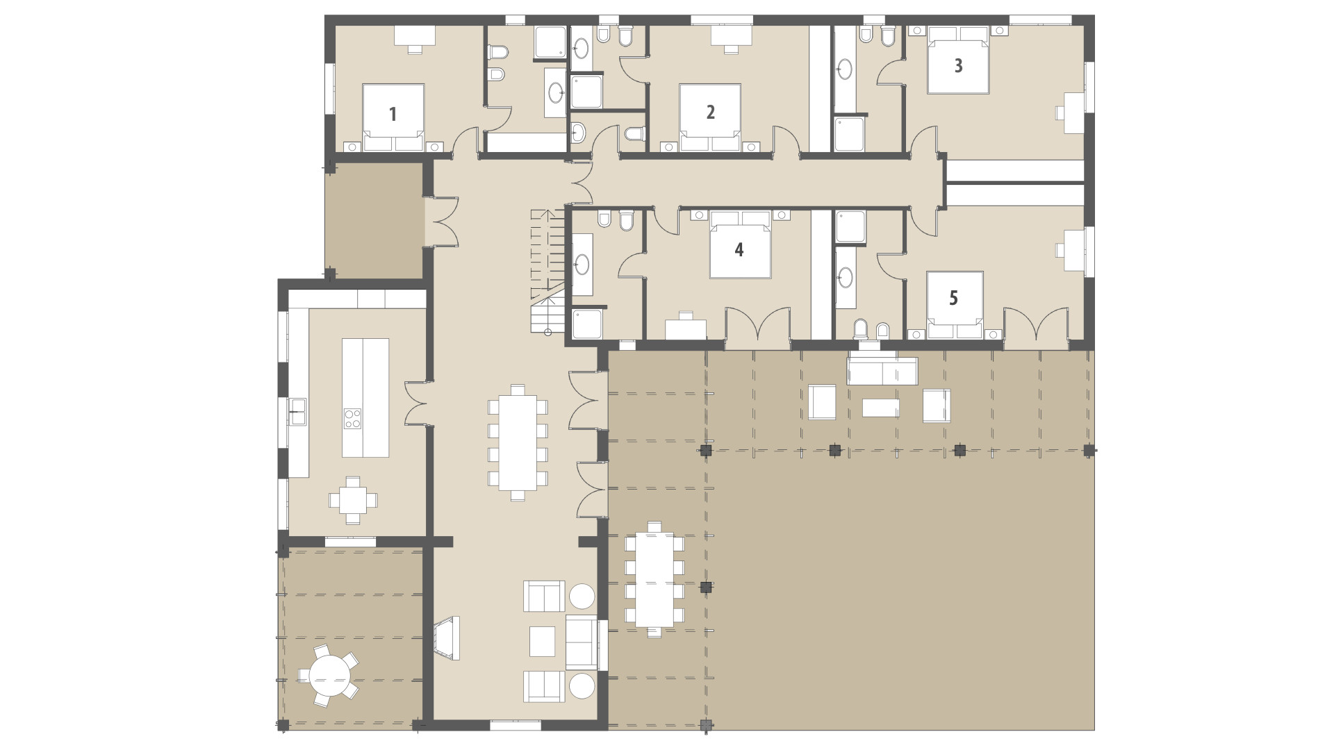 Rural Villa Ribot: Ground floor