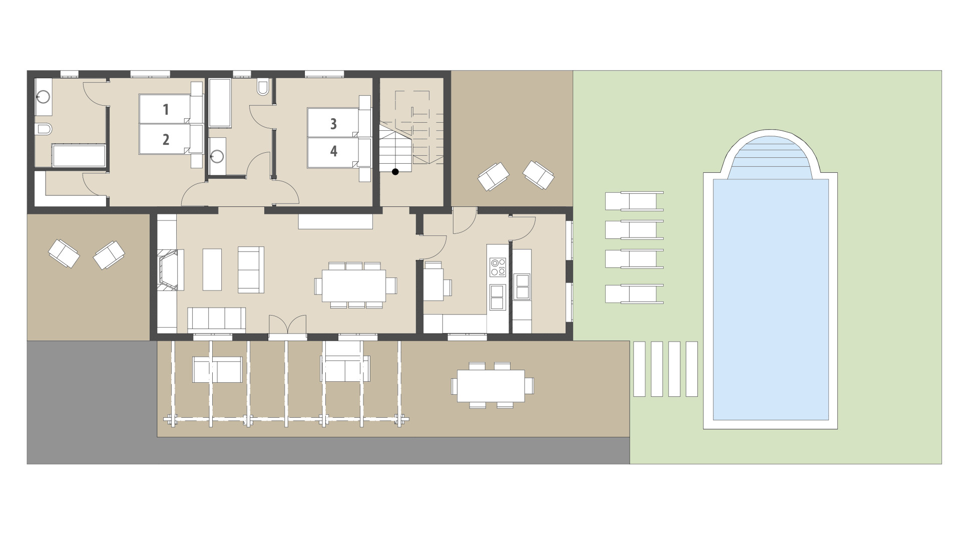 Rural Villa Sa Rustica: Ground floor