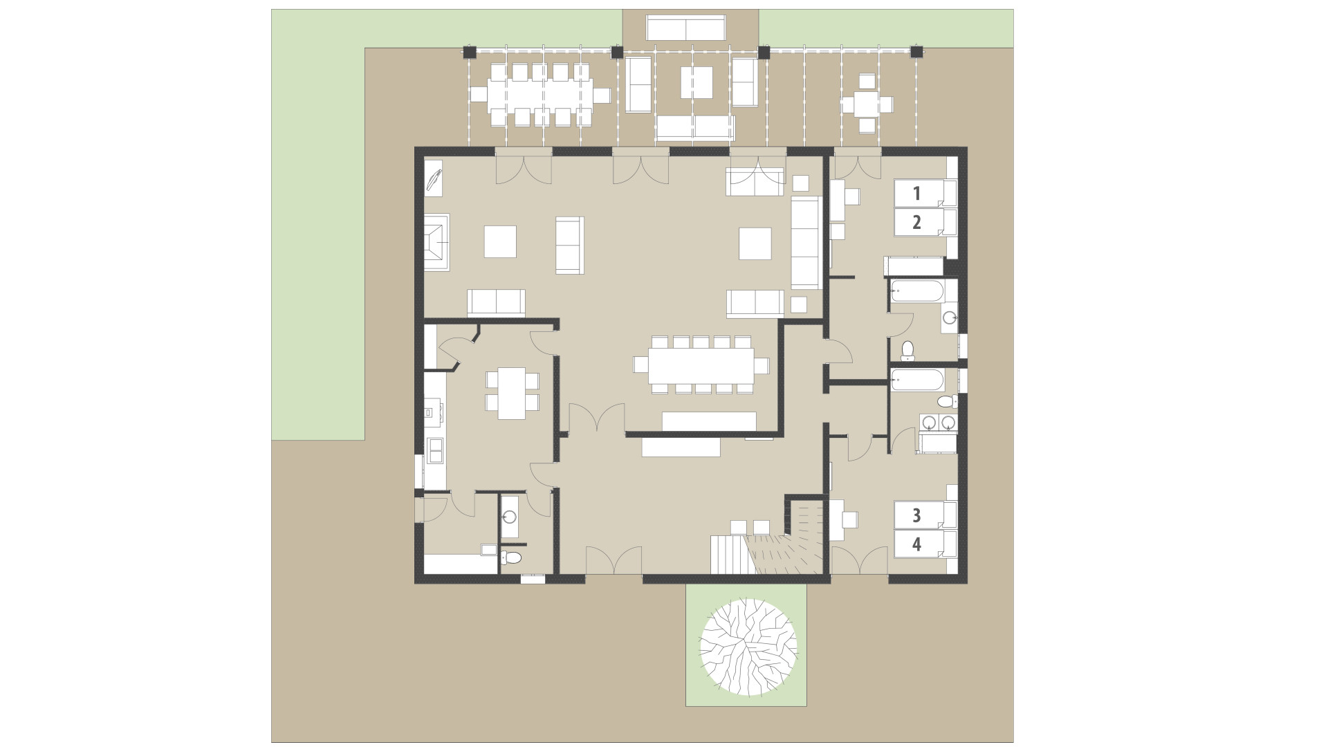 Rural Villa El Palmeral: Ground floor