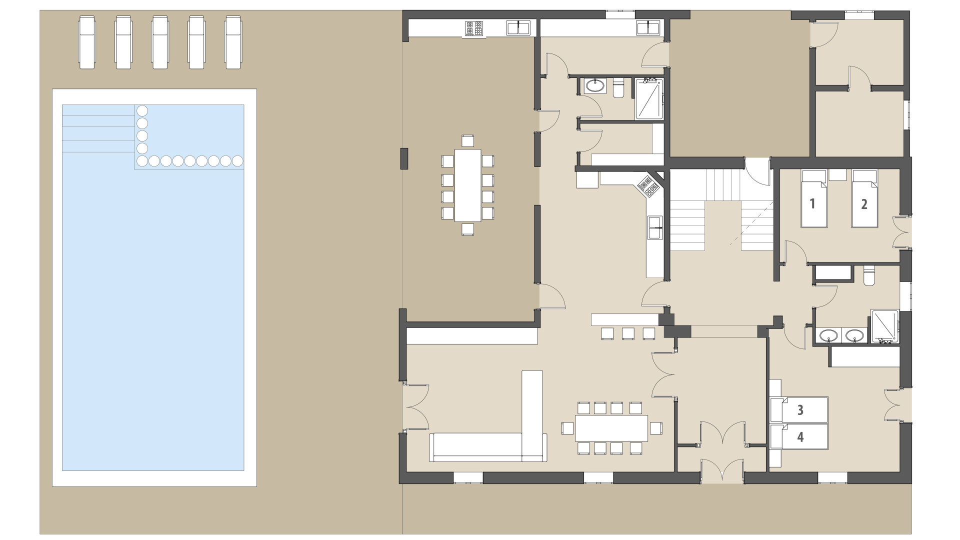 Rural Villa Na Gatona: Ground floor