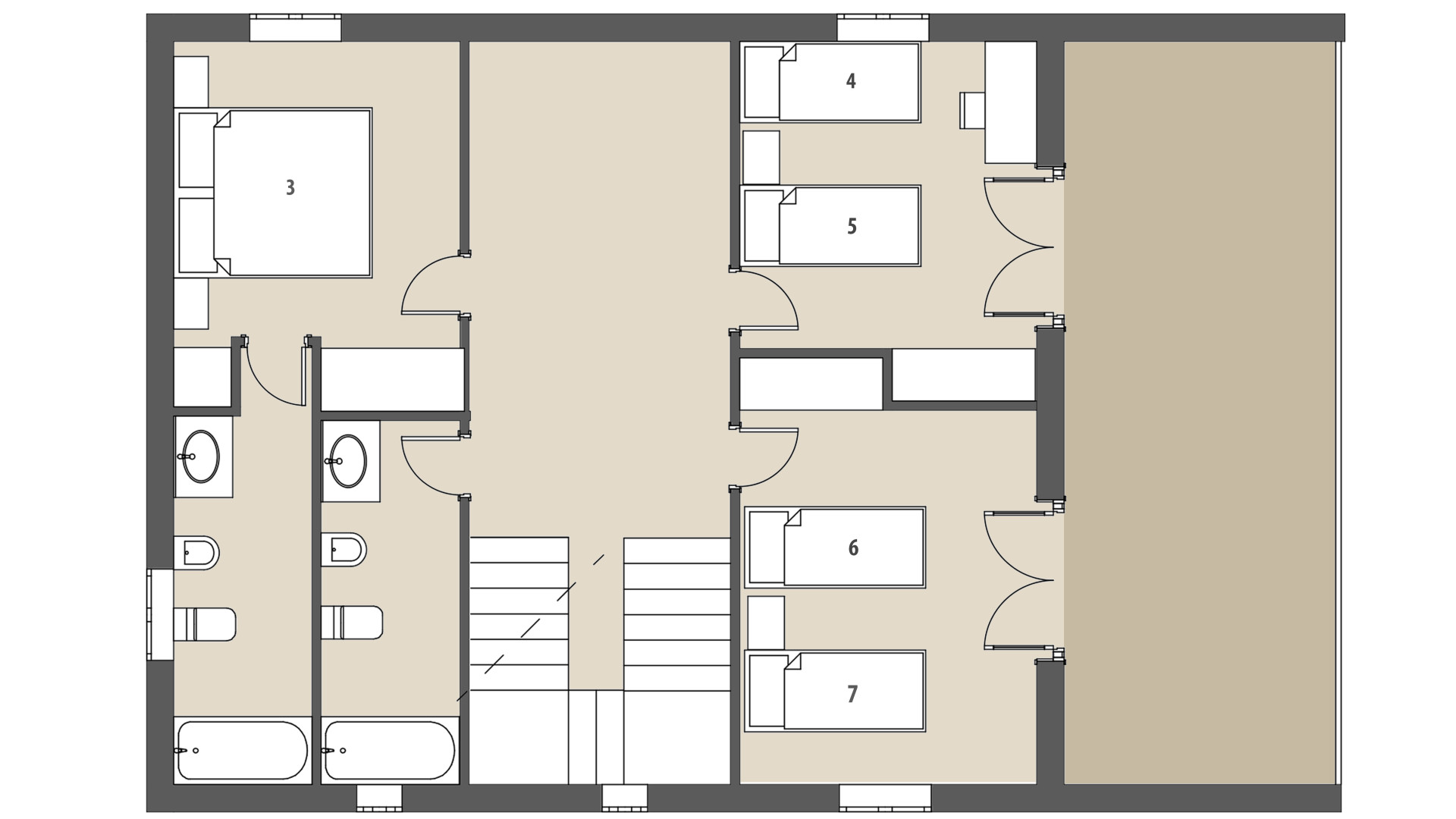 Rural Villa Es Serral: Upper floor