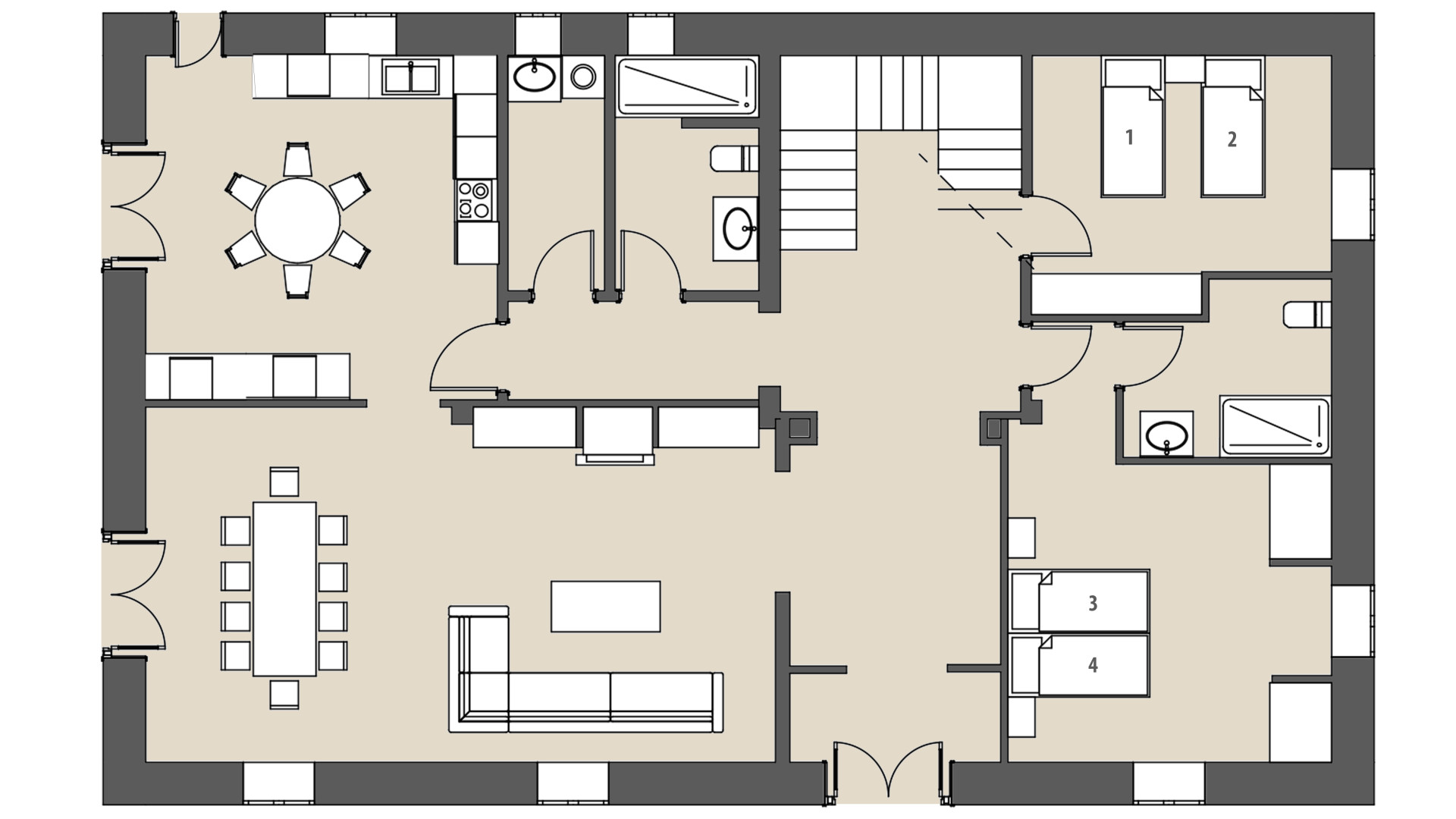Rural Villa Ses Oliveres: Ground floor