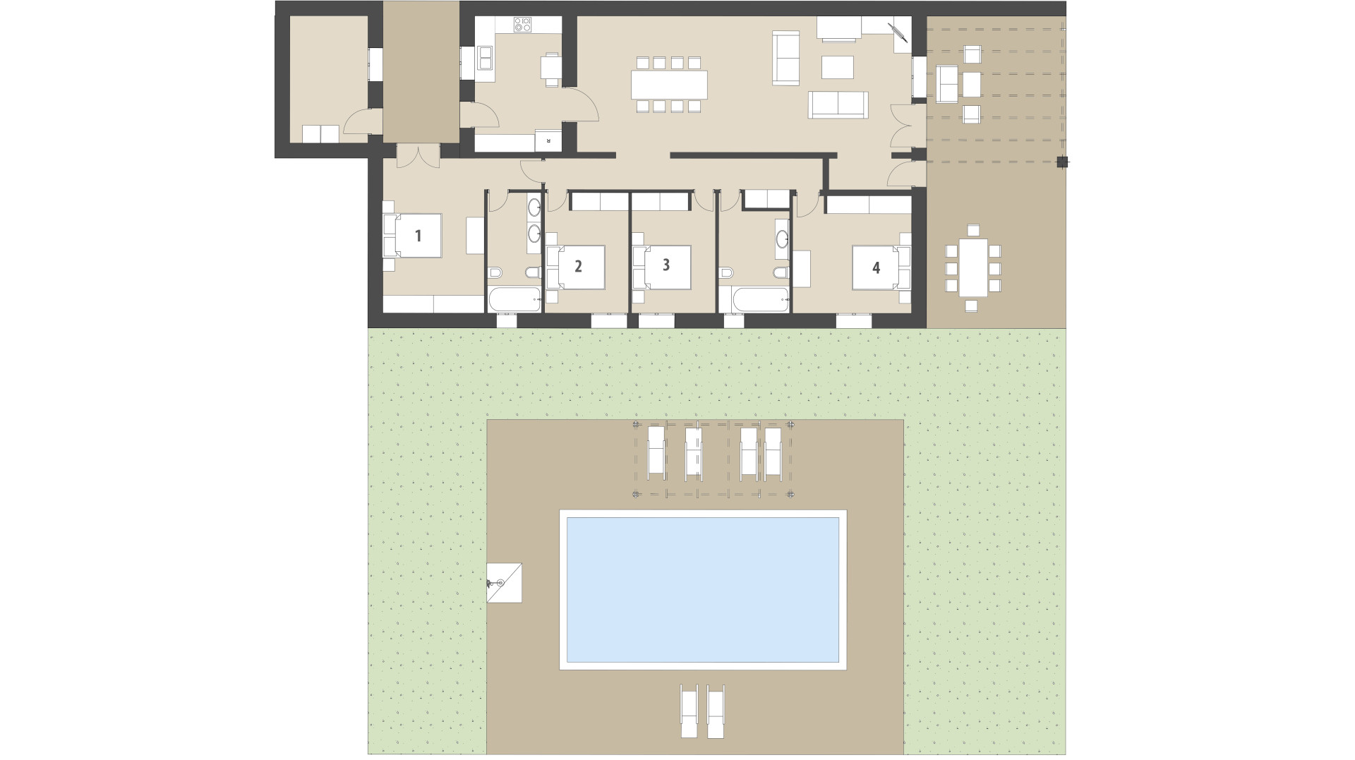 Rural Villa Kelly: Ground floor