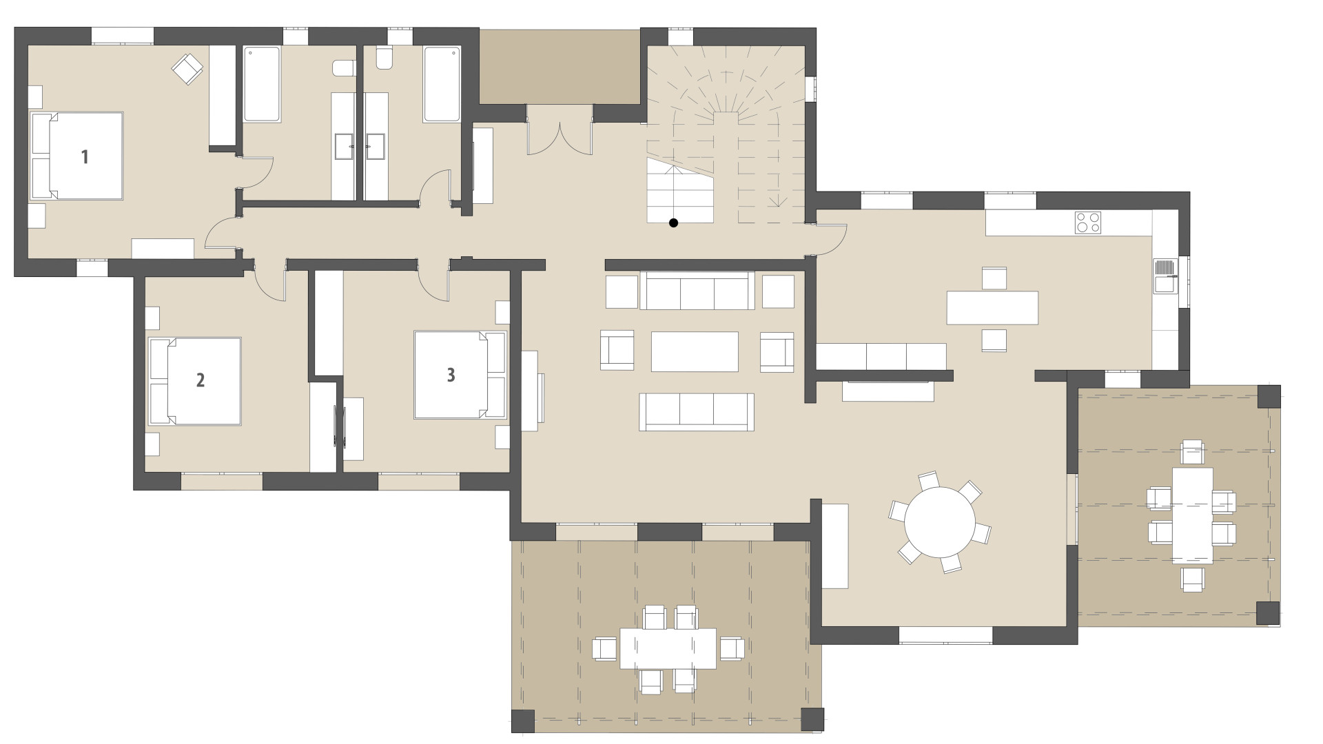 Rural Villa Taraluna: Ground floor