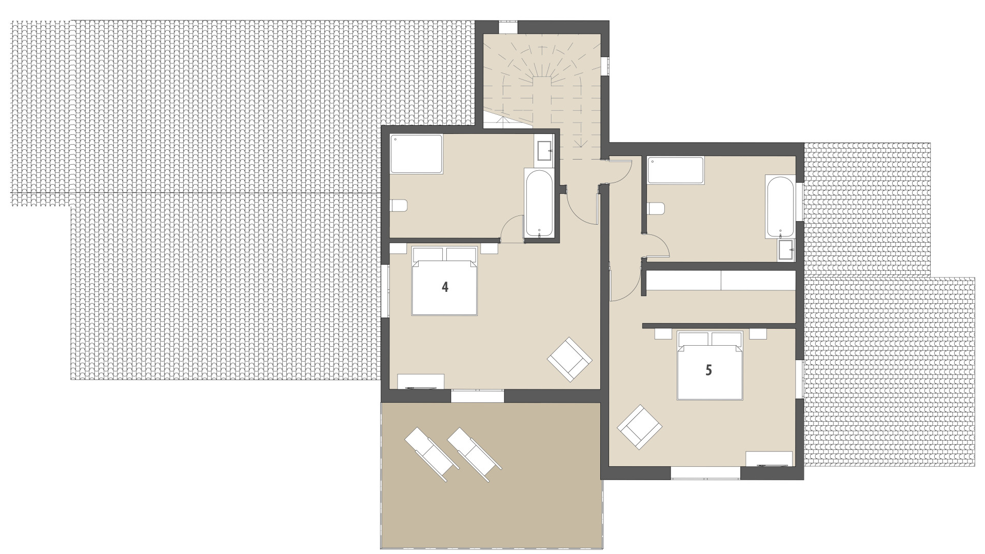 Rural Villa Taraluna: Upper floor