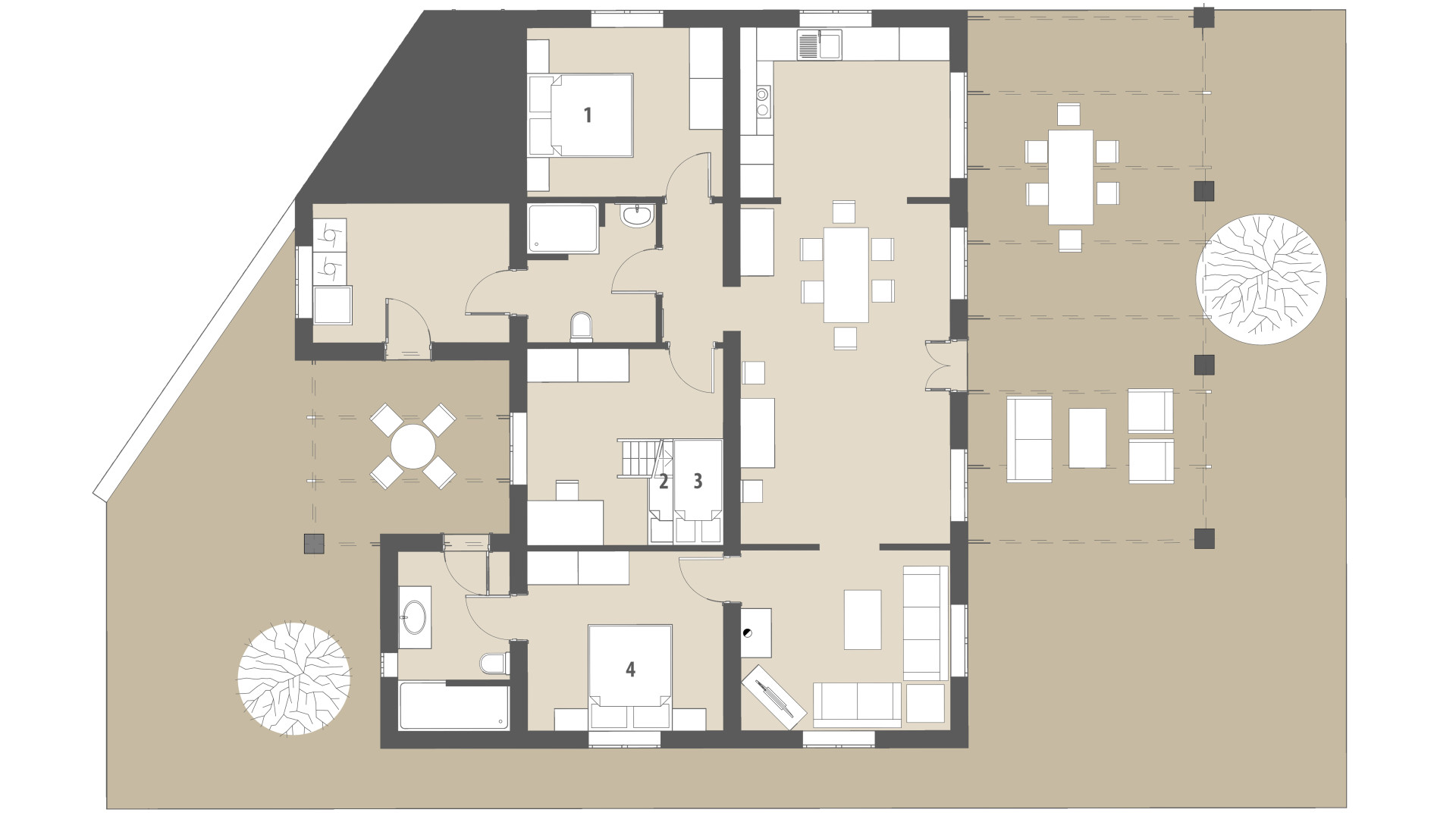 Rural Villa Son Fangos: Ground floor