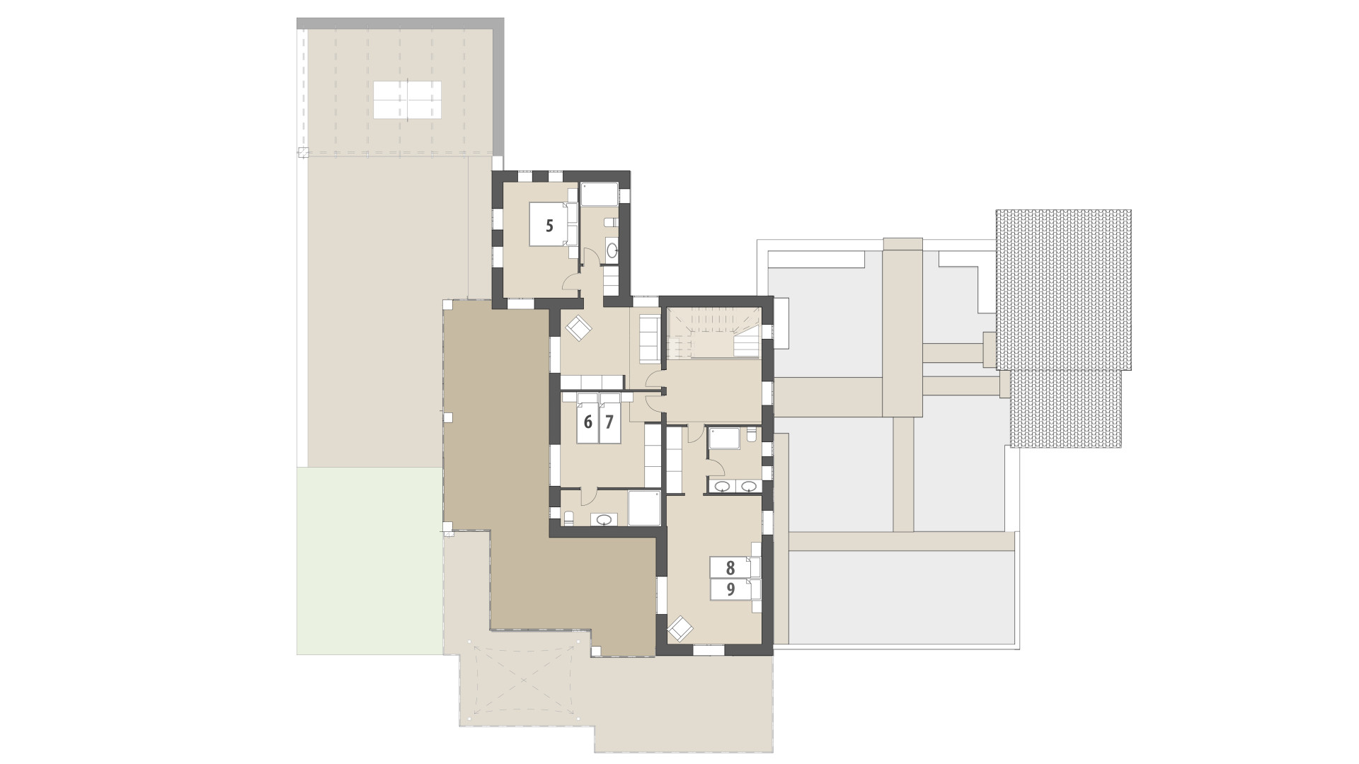 Rural Villa Pins: Upper floor