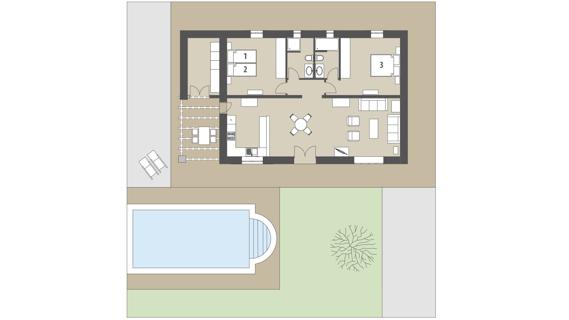 Rural Villa Marina des Trenc: Ground floor