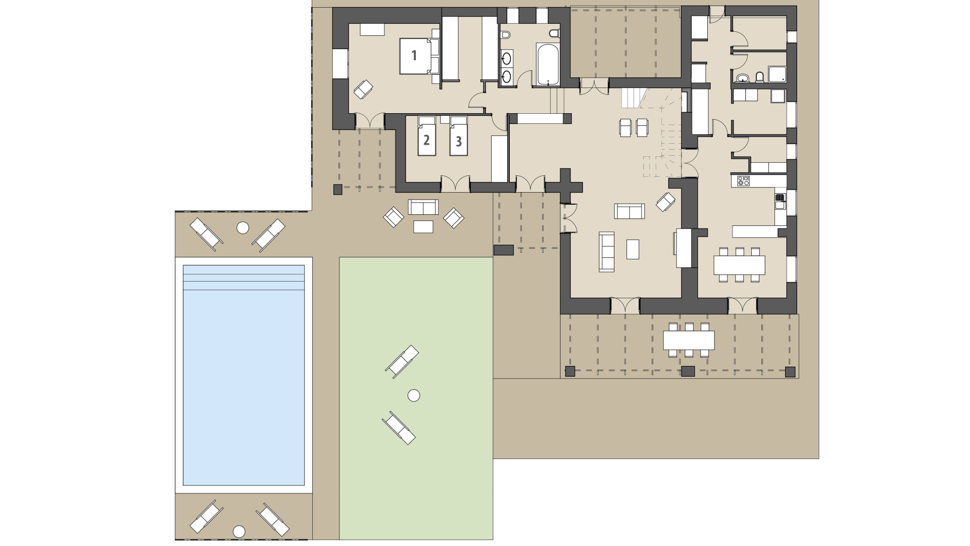 Rural Villa Els Nou Cortons: Ground floor