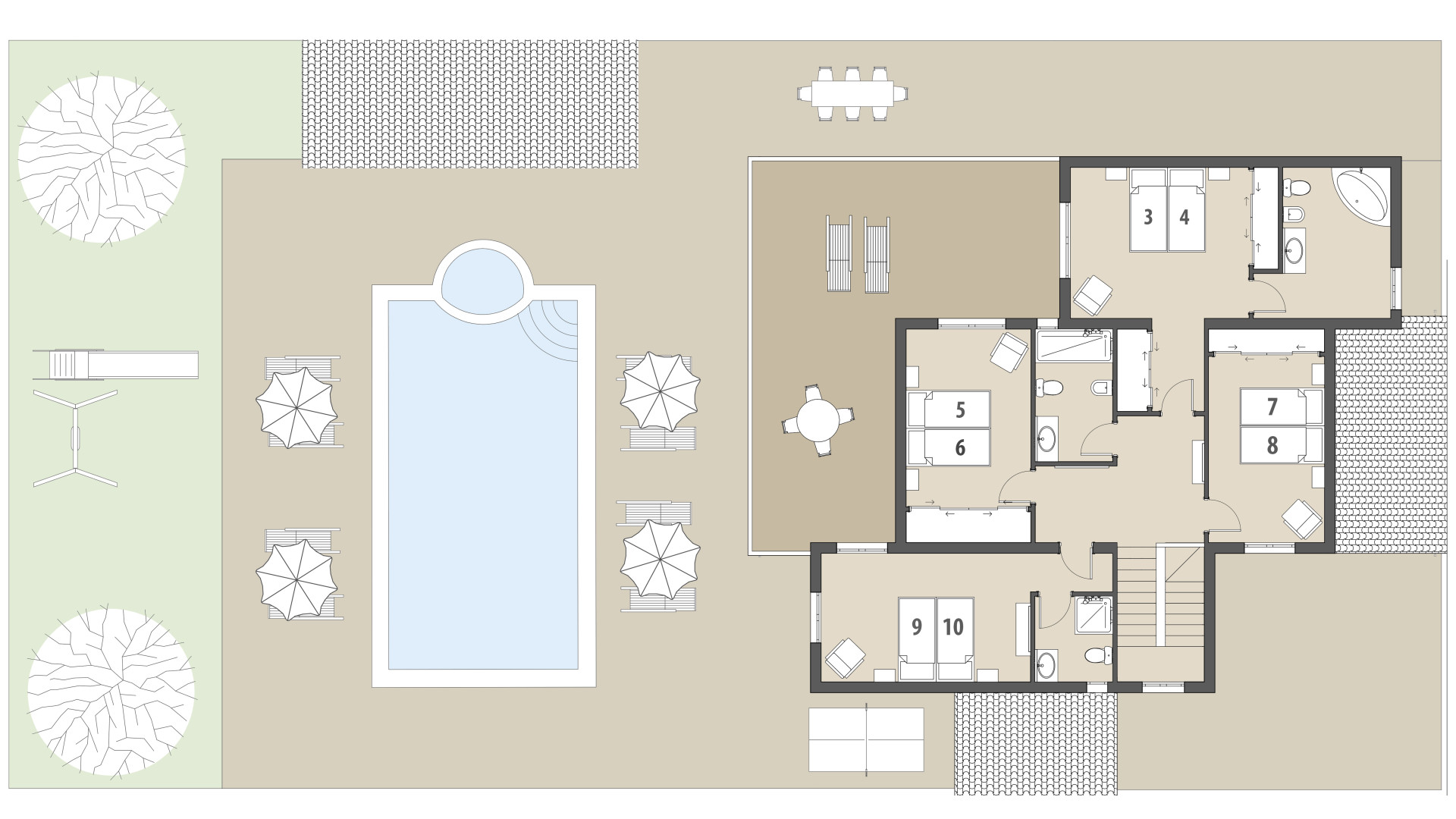 Rural Villa S'Hort den Felip: Upper floor