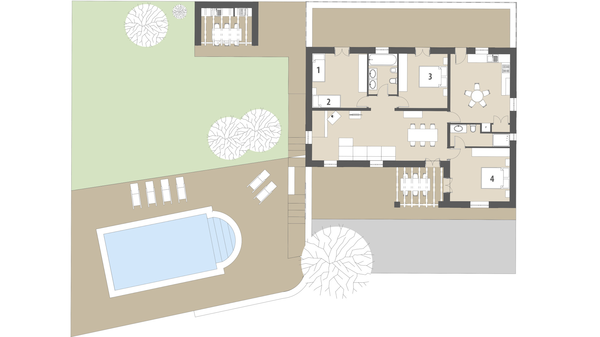 Rural Villa Na Pedas: Ground floor