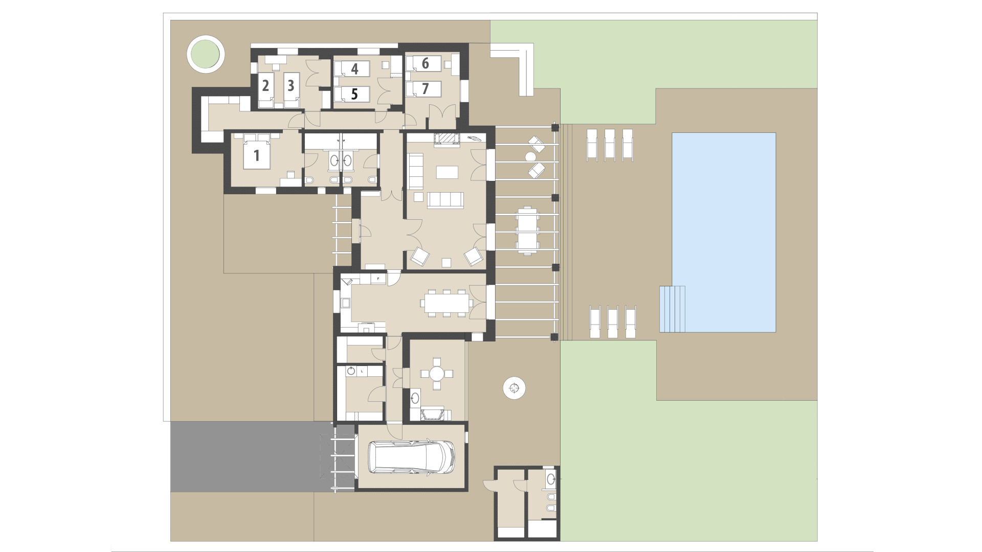 Rural Villa Can Terres: Ground floor