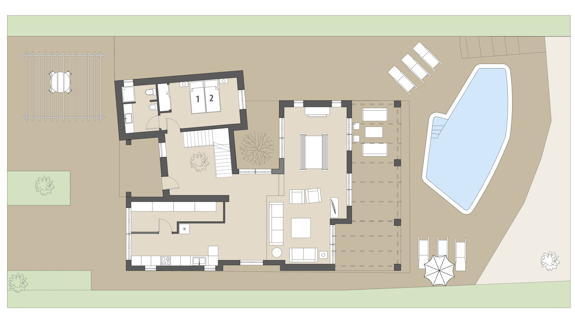 Villa Es Calo: Erdgeschoss