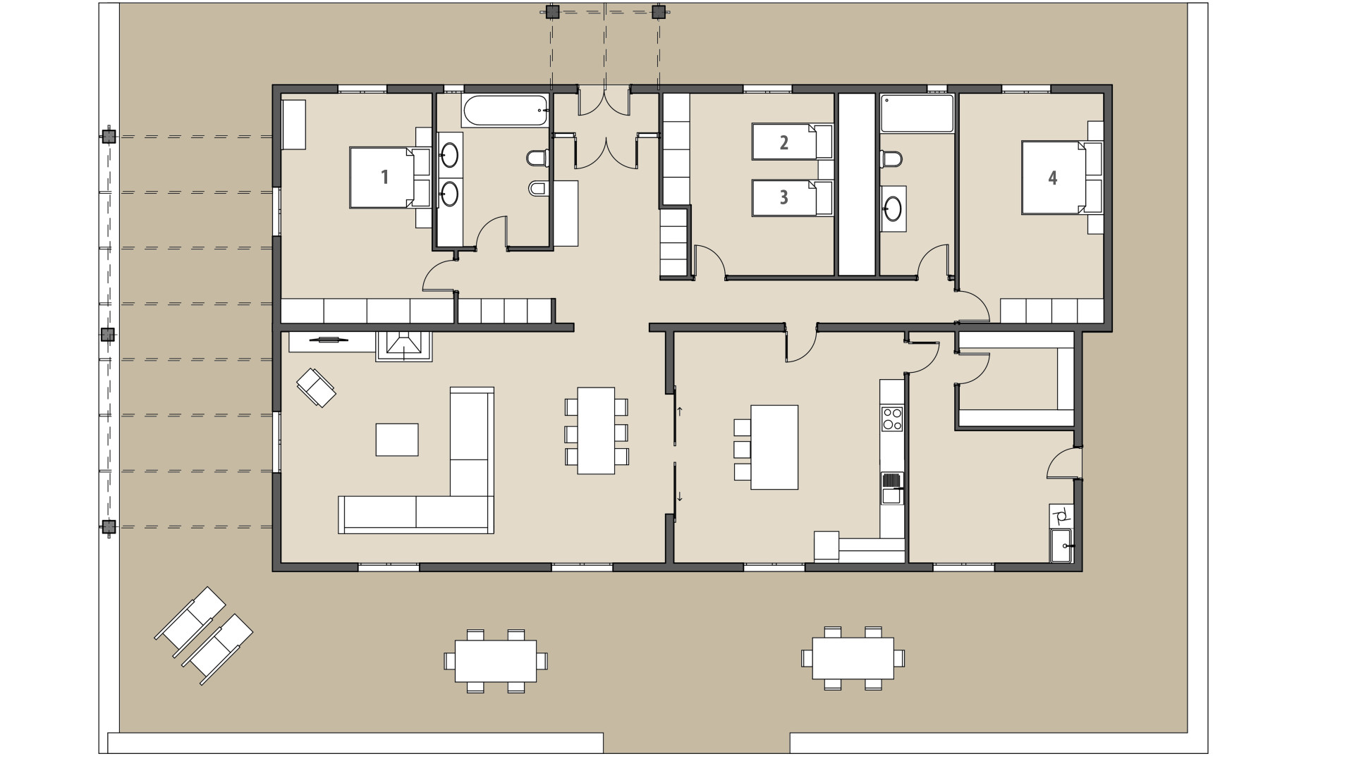 Rural Villa Es Sebatlins: Ground floor