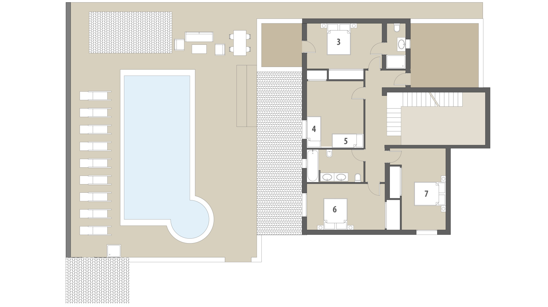 Urban Villa Tres Soles: Upper floor