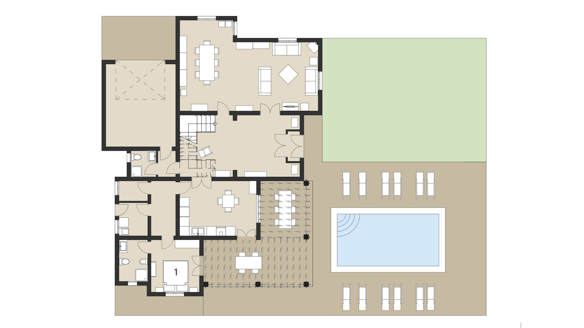 Rural Villa Moscari: Ground floor