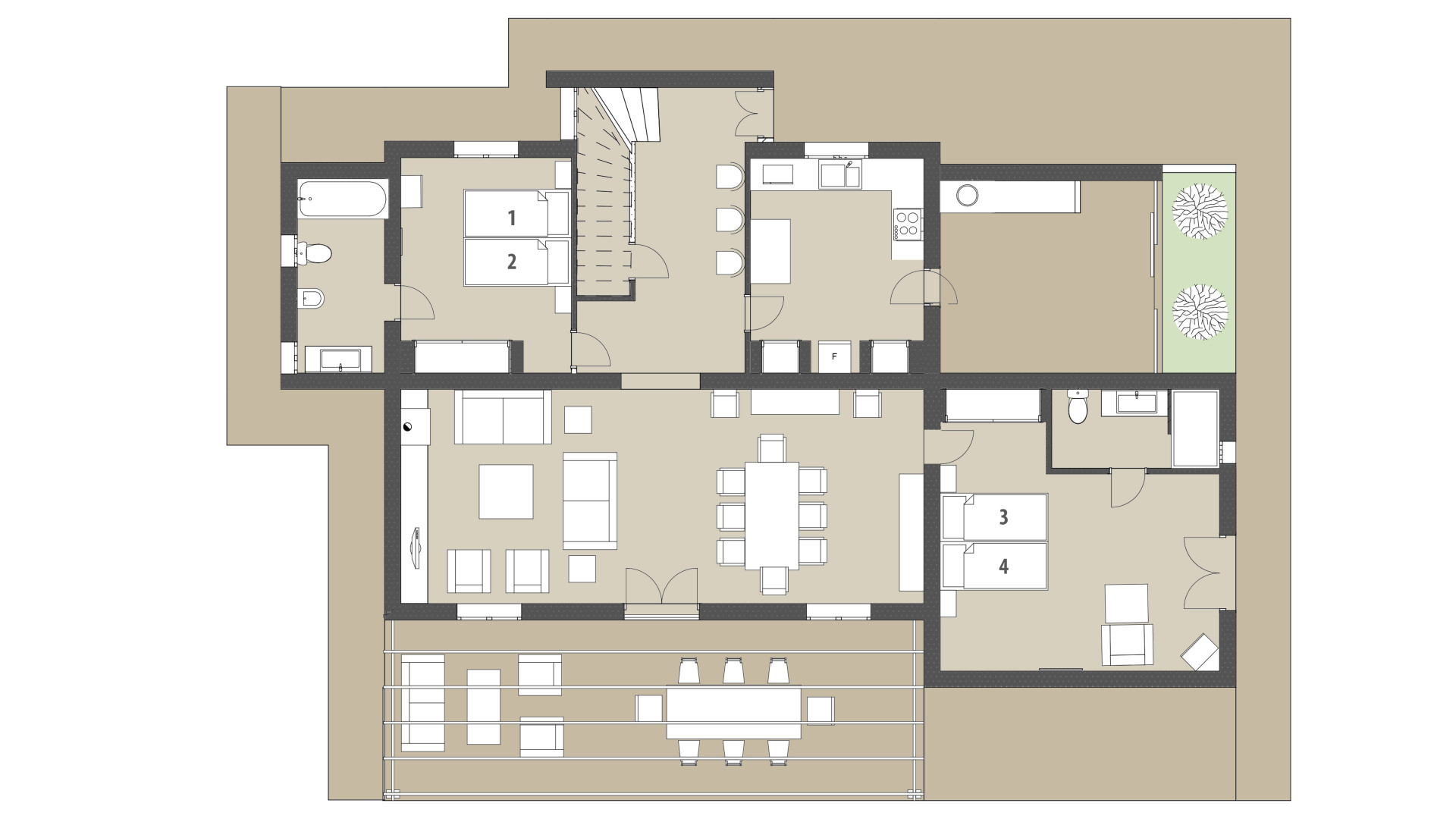 Rural Villa Can Bossa: Ground floor