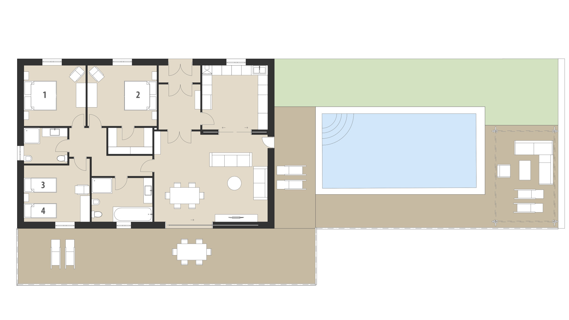 Rural Villa Bionic: Ground floor