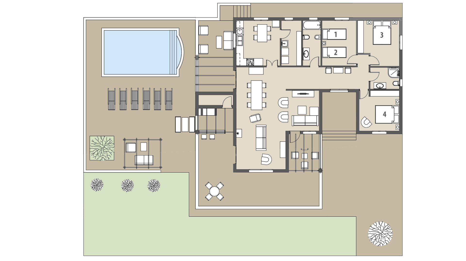 Rural Villa Sauma: Ground floor