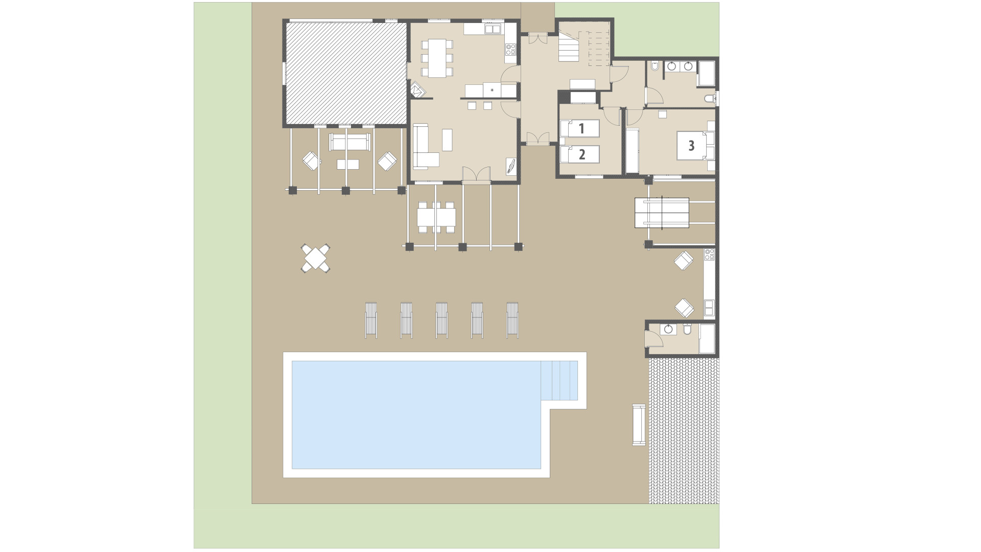 Rural Villa Benet: Ground floor