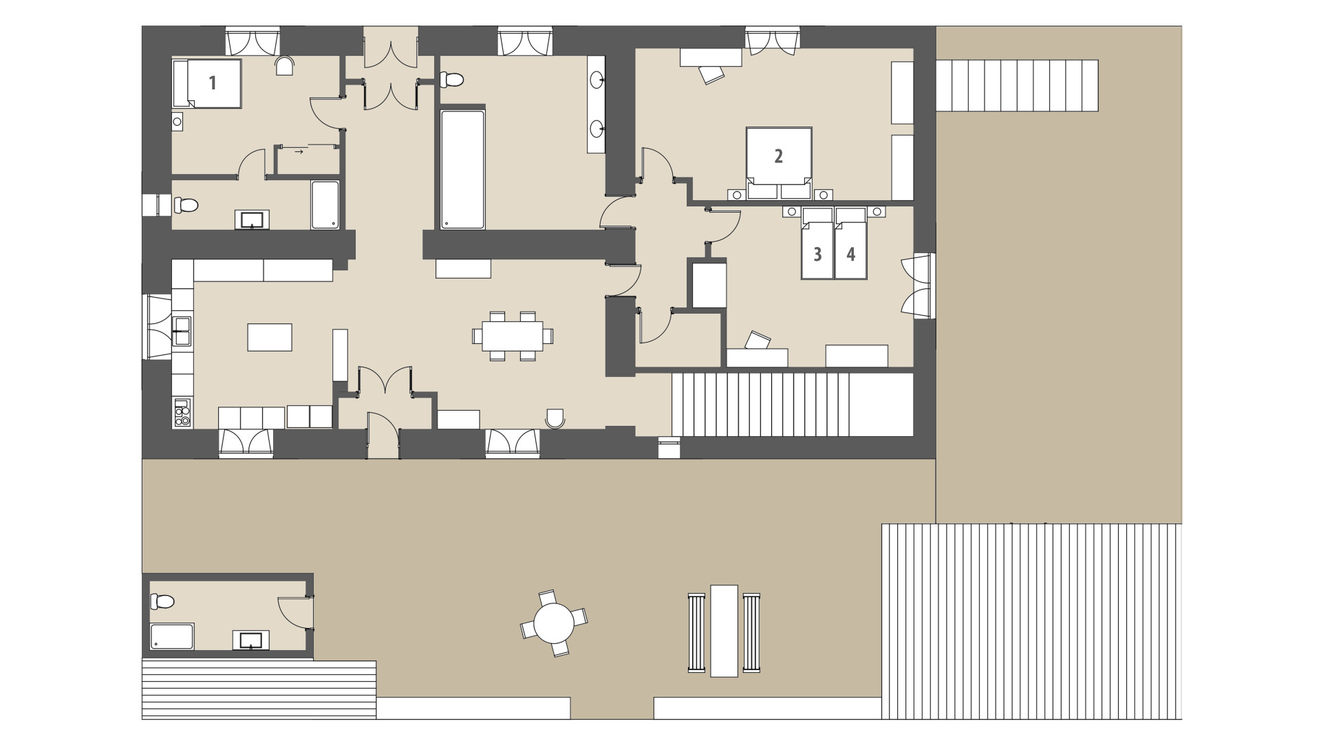 Rural Villa Ses Velletes: Ground floor