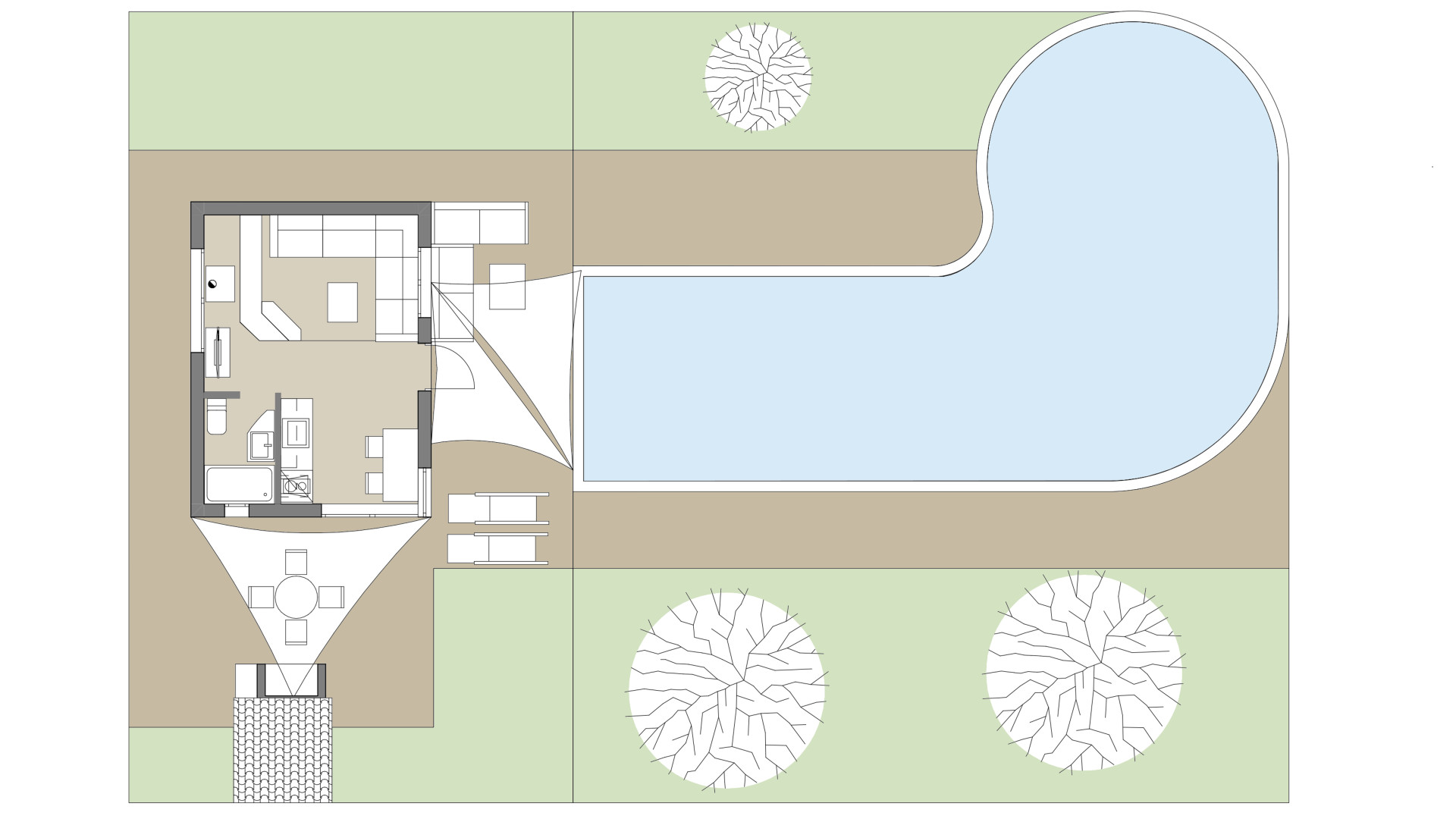 Rural Villa Petit Chateau: Ground floor