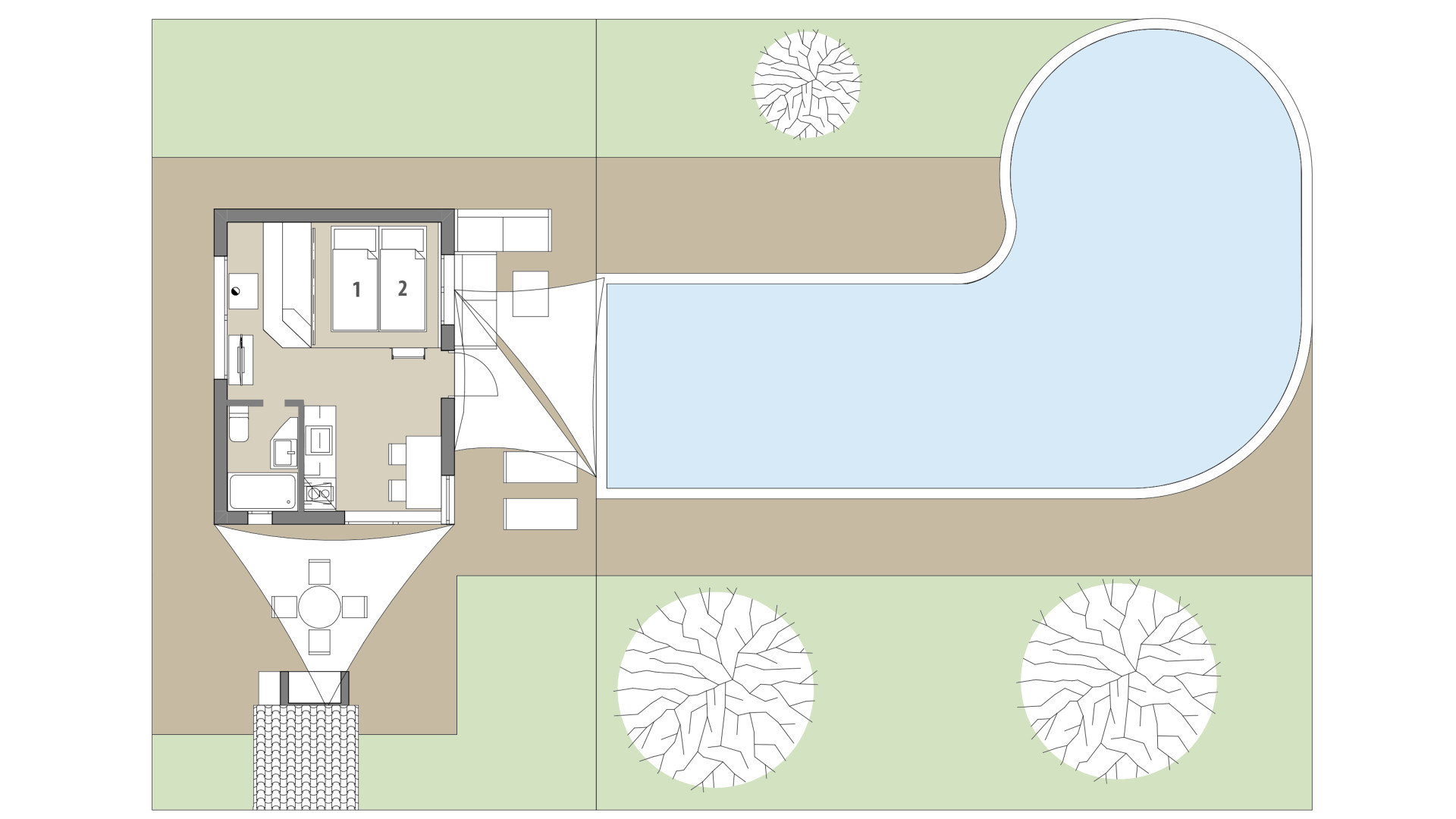 Rural Villa Petit Chateau: Upper floor