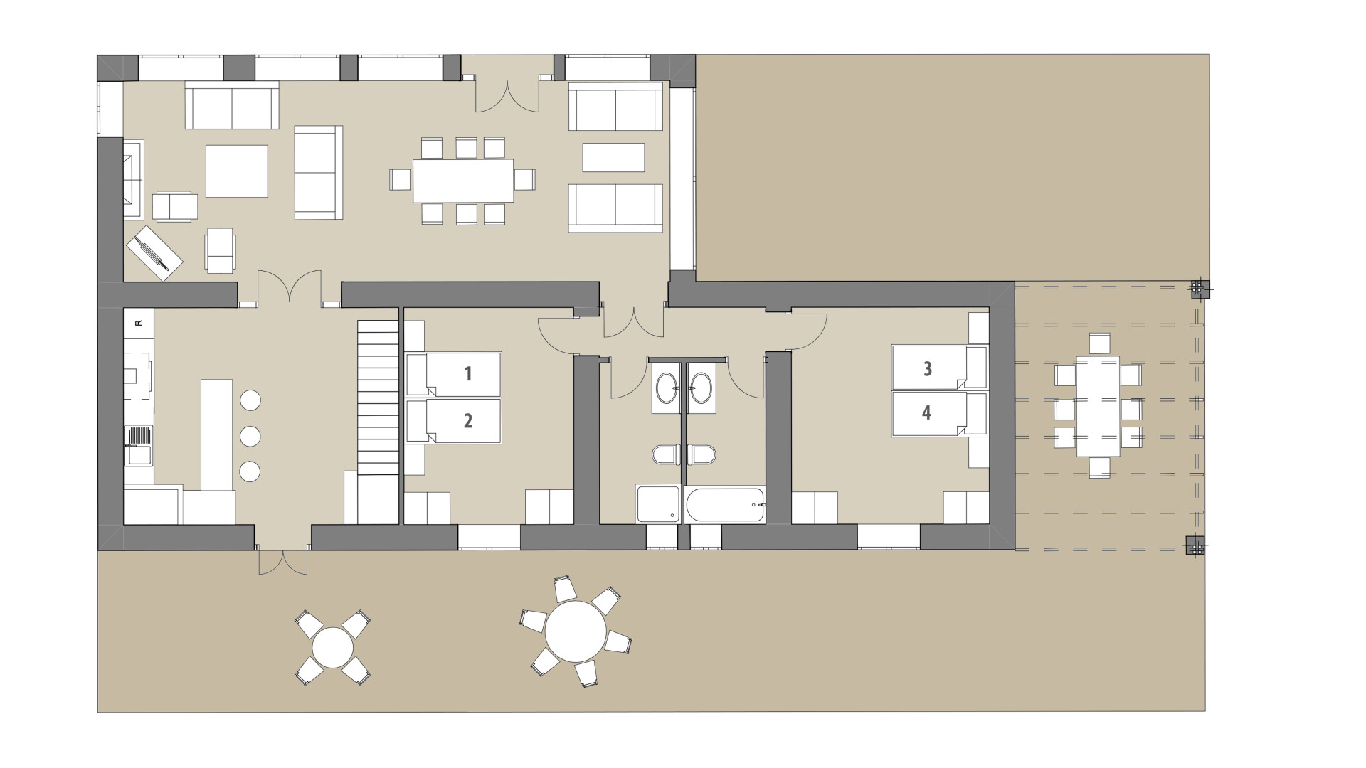 Rural Villa Es Moli: Ground floor