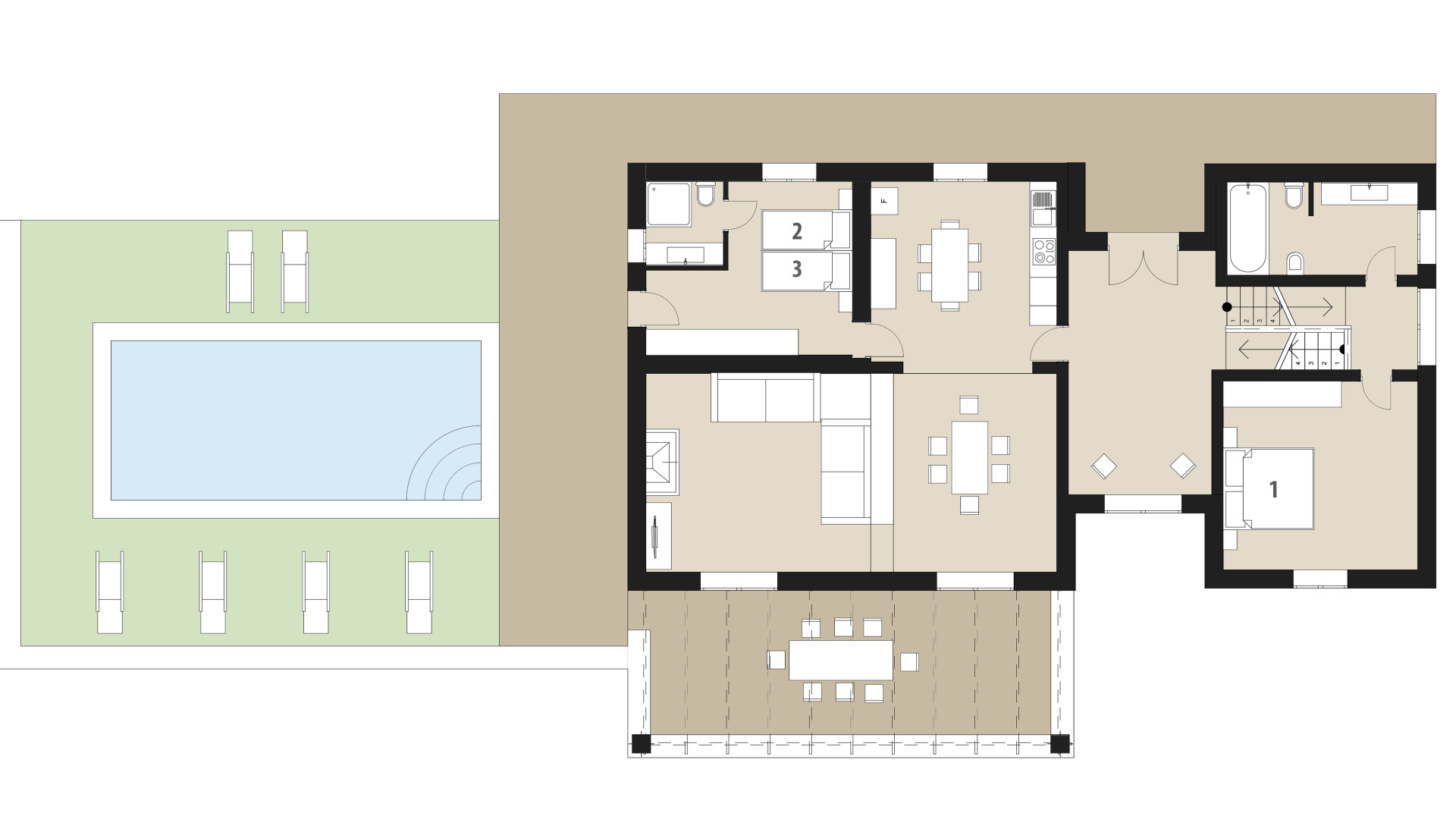 Rural Villa Es Servà: Ground floor