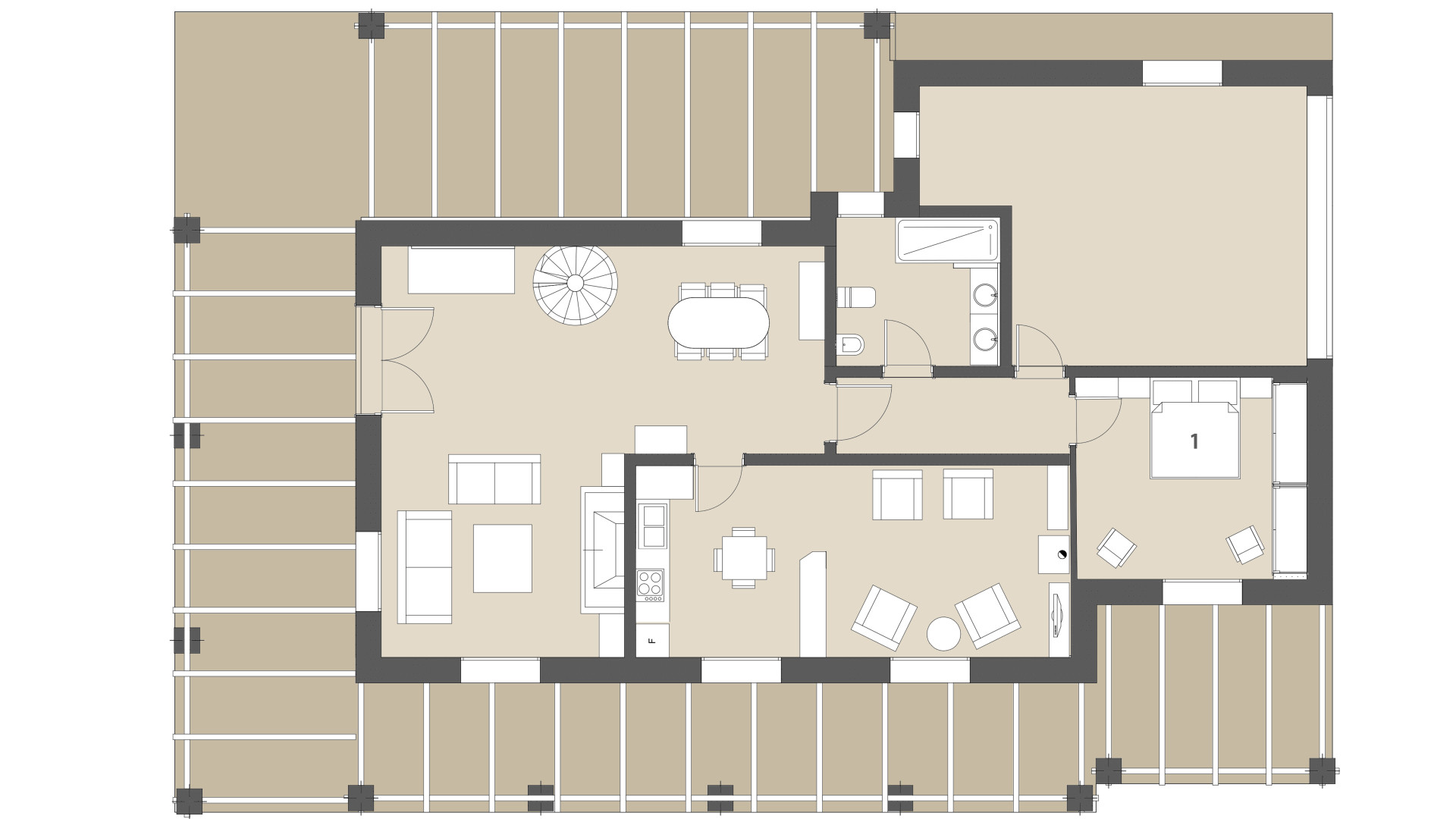 Rural Villa Ses Contesas: Ground floor