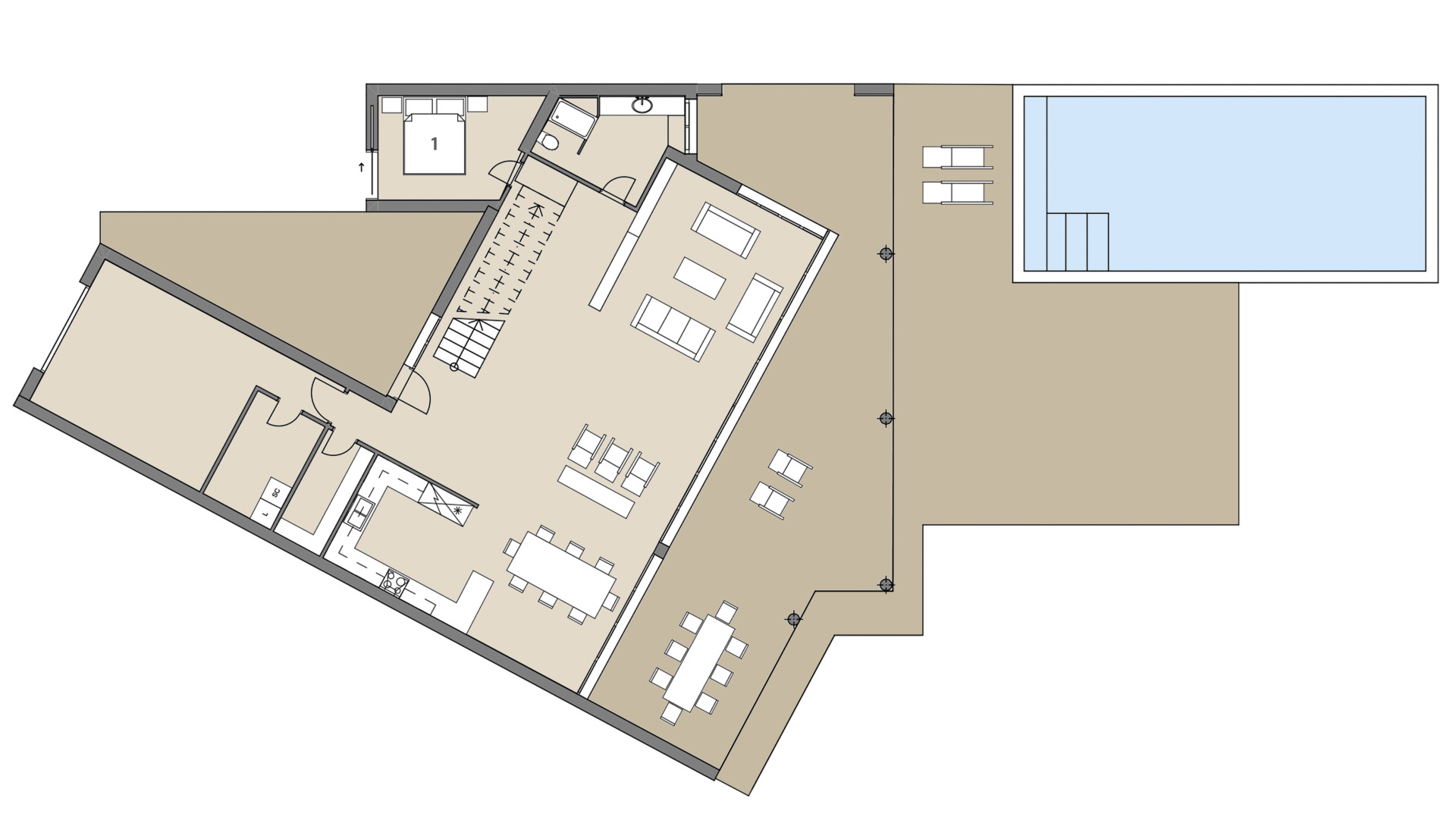 Urban Villa Espacio: Ground floor