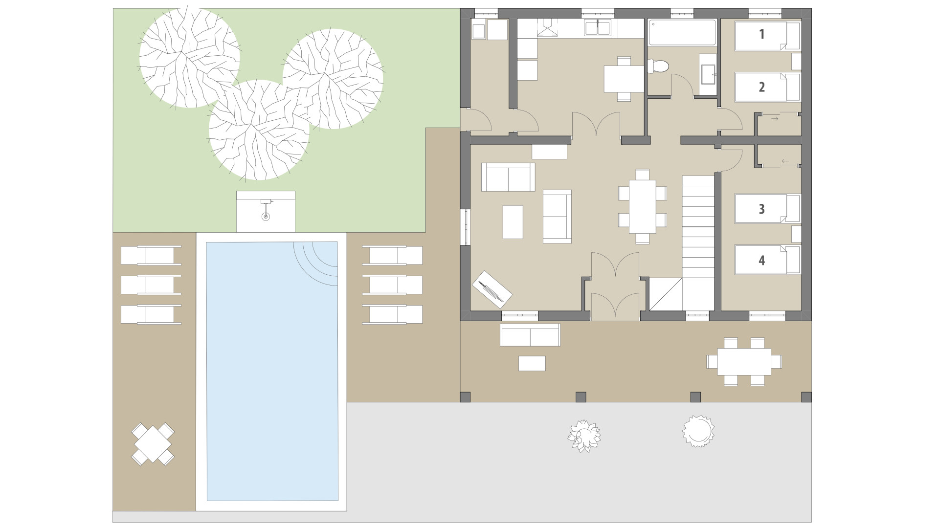 Rural Villa Tenja: Ground floor